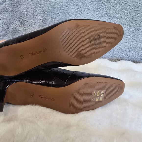 Madewell Dimes Chelsea Boot Brown Stamped Croc Leather Women's Size 6.5 NEW - Picture 5 of 9